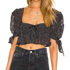 For love and lemons Leila Top In Black 1X